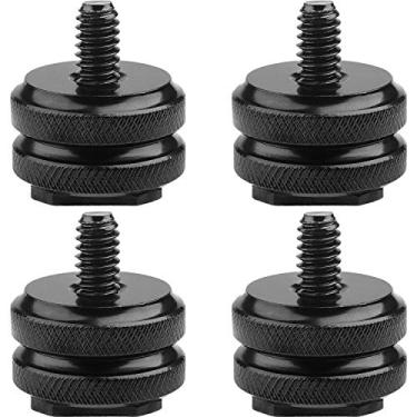 Imagem de Suporte para câmera Hot Shoe para adaptador de parafuso de tripé de 1/4"-20, suporte de flash para câmera DSLR (pacote com 4), Hot Shoe Mount 4Pack