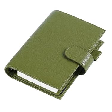 Imagem de Anel planejador de tamanho pessoal padrão de seixos notebook caixa de armazenamento diário de esboços de viagem, seixos verde-oliva