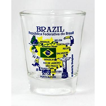 Imagem de Vidro de colagem de ícones e monumentos do Brasil