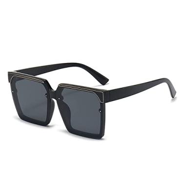 Imagem de Óculos de sol simples e elegantes Óculos de sol simples para homens e mulheres Para-sol selfie, rosto liso, armação grande, moda fina, versátil, 3, tamanho único