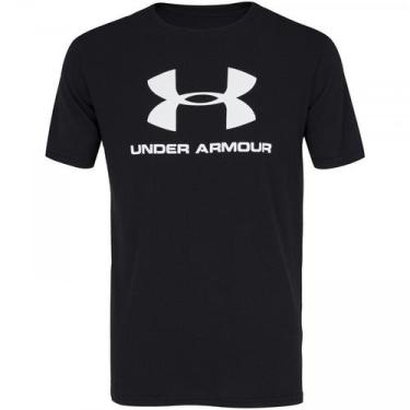 Imagem de Camiseta Under Armour Sportstyle Logo Ss Masculina Preto E Branco M