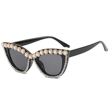 Imagem de Moda Diamond Cat Eye Óculos de Sol Feminino Masculino Anti-Azul Óculos Óculos Tendências Senhora Óculos De Sol Óculos,3,Tamanho único