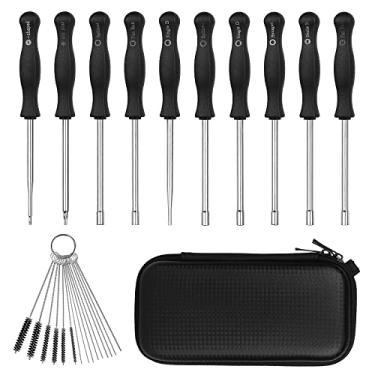 Imagem de 10 peças de ferramentas de limpeza de carburador kit de chave de fenda para ajuste de carburador de 2 ciclos comuns motor pequeno ferramenta de ajuste de carburador - kit de ferramentas de carburador