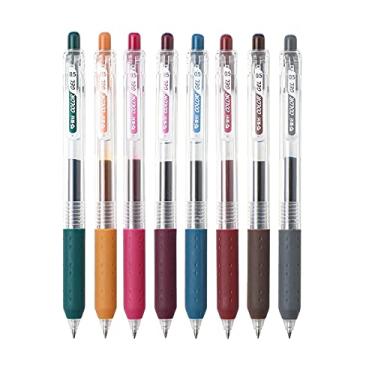 Imagem de AIHAO Canetas de gel retráteis, pacote com 8 cores vintage, ponta fina de 0,5 mm para escrita suave, agenda, diário, anotações para escola, escritório e casa