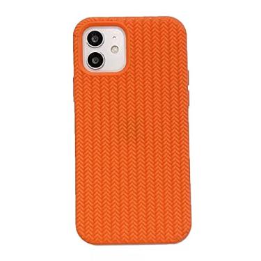 Imagem de Capa de silicone para iPhone 14 Pro Max cobertura total lã cor contraste capa compatível com iPhone 12 13 11 Pro Max Mini XS X XR 7 8 14 Plus SE2 (iPhone13, laranja)