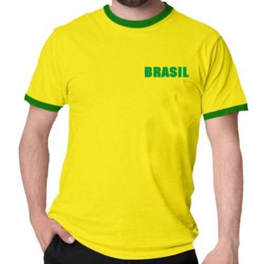 Imagem de Camiseta Brasil Personalizada Com Nome Camisa Verde Amarelo - Mago Das