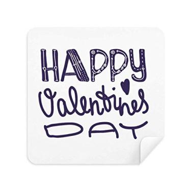 Imagem de DIYthinker Feliz Dia dos Namorados Bonito Estilo Citação Pano de Limpeza Tela Tecido Camurça 2 Peças