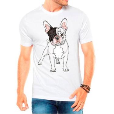Imagem de Camiseta Pet Dog Buldogue Francês Branca Masculina04 - Design Camiseta