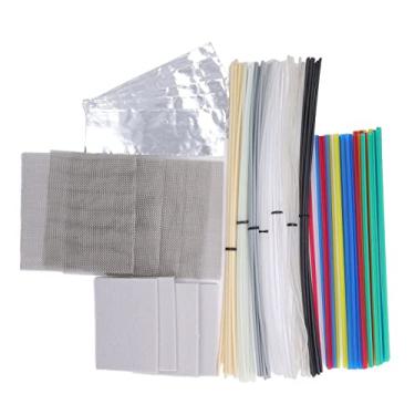 Imagem de Hastes de solda de plástico, 106 PCS Haste de solda de plástico 12 cores ABS PP PU PE Pa PC TPO Haste de soldador para pára-choques de carro Kit de reparo de caiaque com reforço de malha de aço i