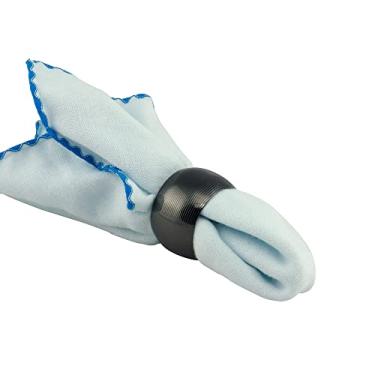 Imagem de CJ 4 ANÉIS P/GUARDANAPO DE AÇO CIRCLE PRETO 4,5cm