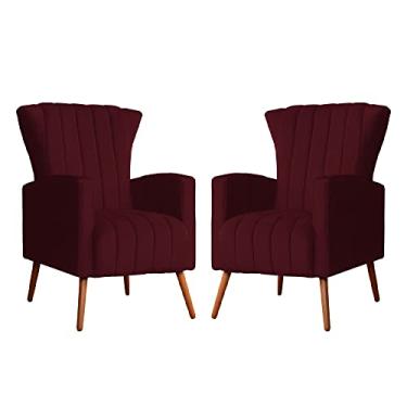 Imagem de Kit 02 Poltrona para Sala Melinda Suede Cores - DS Estofados