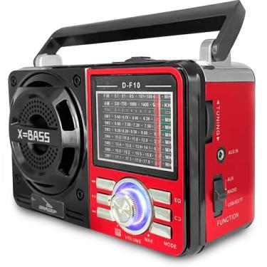 Imagem de Rádio Retro Radinho Am Fm Vintage Am Fm Potente Portátil Excelentes Graves Entradas Usb Micro SD Aux Usb Mp3 Caixa Som Caixinha Potente Caixinha Portátil Microfone Usb Amplificado Festas E Eventos