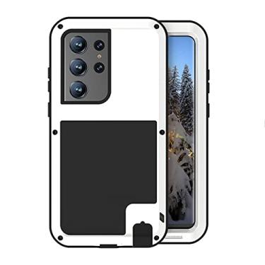 Imagem de KVIBEO Capa para Samsung Galaxy S23 Ultra/S23 Plus/S23, capa à prova de choque de grau militar com câmera protetora anti-impressão digital à prova de poeira, branca, S23Plus