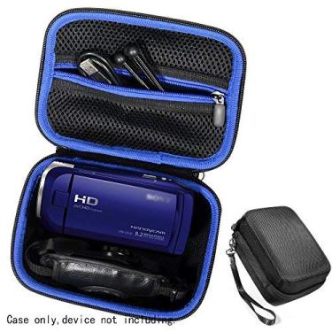 Imagem de Capa semirrígida para câmera de vídeo Sony HD HDRCX405, câmera HDRCX440; câmera Canon VIXIA HF R800, Panasonic HC-V180K e gravador HD Kimire, capa rígida profissional com SD, bolsos para cartões de memória,
