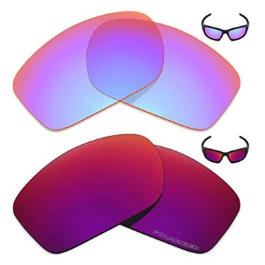 Imagem de Mryok+ 2 pares de lentes polarizadas de substituição para óculos de sol Oakley Valve New 2014 – Rosa cobalto/Sol meia-noite