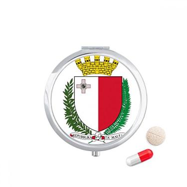 Imagem de Porta-comprimidos com emblema nacional da Malta Europa, caixa de armazenamento de medicamentos