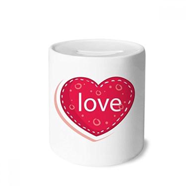 Imagem de Caixa de moedas de cerâmica para o dia dos namorados, coração rosa, presente de cofrinho