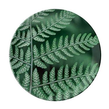 Imagem de Placa de foto de plantas de folhas decorativas de porcelana Salver louça de jantar