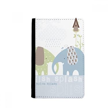 Imagem de Porta-passaporte Splash Elefante Azul Verde Chuva Notecase Burse Carteira Porta-cartão
