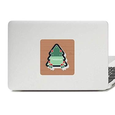 Imagem de Adesivo de vinil para laptop com ícone de desenho de Natal e árvore de Natal