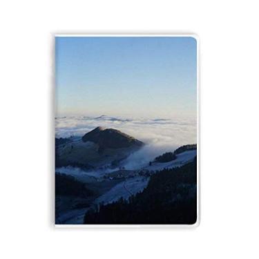 Imagem de Diário de capa macia para caderno Mountain Sky Clouds Fog Nature Town