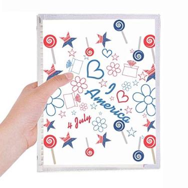 Imagem de Caderno de folhas soltas com flores e flores dos EUA Love Heart Word diário recarregável