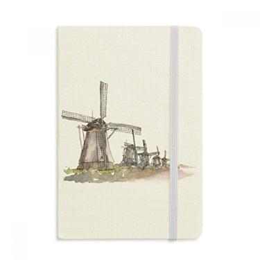 Imagem de Caderno Windmill in Holand oficial de tecido capa dura para diário clássico