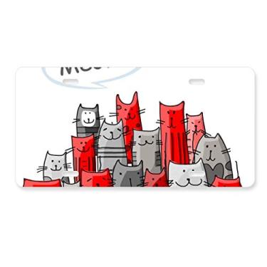 Imagem de DIYthinker Placa de carro para decoração de carro com desenho fofo Cat Meow Protect Animal Pet Lover