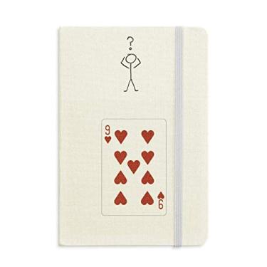 Imagem de Caderno de interrogação com estampa de cartas de baralho de coração 9 diário clássico A5