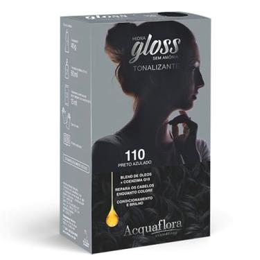 Imagem de AcquaFlora Kit Acquaflora Hidra Gloss 110 Preto Azulado - Tonalizante