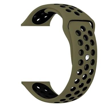 Imagem de Pulseiras esportivas NSmart Smartwatch 22mm ou 20mm compatível com Samsung Galaxy Watch 3 45mm - 41mm - Galaxy Watch 46mm - Gear S3 Frontier - Amazfit GTR 2 / GTR 3 / GTS / GTS 2 / GTS 3 / GTS mini - Stratos 2 / Stratos 3 - Pace - Hawei GT - Nandos_Store (20mm, Verde militar/Preto)