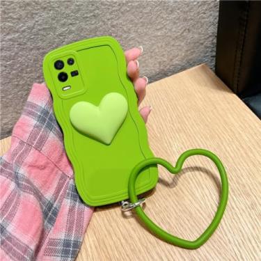 Imagem de Capa de telefone para realme c55 c11 c35 c25 10 pro 11 8i 9i c33 c30 9 pro 7i c30s c20 9 5g c21y c25y ondas pulseira capa traseira macia, verde, para c11 2020