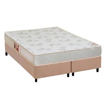 Imagem de Conjunto Box Queen: Colchão Espuma Castor D33 Sleep Max Relax + Base CRC Suede Clean(158x198)