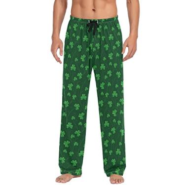 Imagem de Wudan St Money Calça de pijama masculina verde-azulada calça lounge pijama com bolsos P, St Shamrocks Brach Green, M