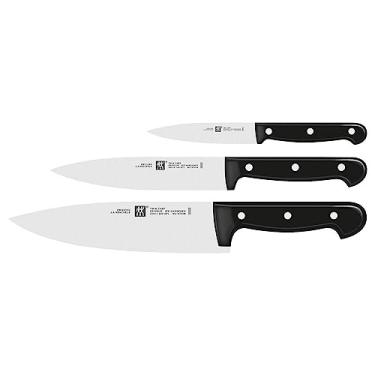 Imagem de ZWILLING Conjunto de facas Twin Chef, aço, prata/preto, 3 peças