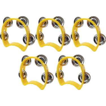 Imagem de Kit 5 Pandeiros Meia Lua Infantil Amarelo New York