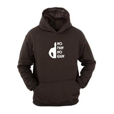 Imagem de Moletom Masculino Canguru Flanelado No Pain No Gain Inverno