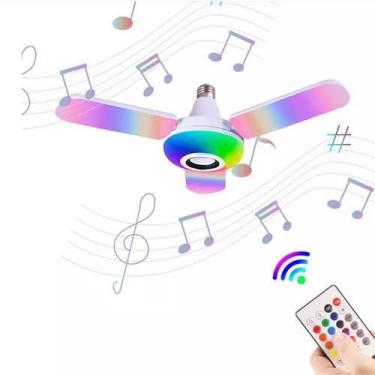 Imagem de Lampada Led Musical Colorida Controle Remoto Bluetooth Dobravel 50-60H