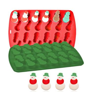 Imagem de Molde de silicone para doces de chocolate, reutilizável, antiaderente, papai noel, flocos de neve, boneco de neve, moldes de silicone para topos de bolo, decoração de cupcake com tema de Natal (homem