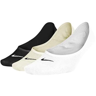Imagem de Nike Meias de treinamento leves para uso diário, meias Nike femininas, multicoloridas (3 pares), P