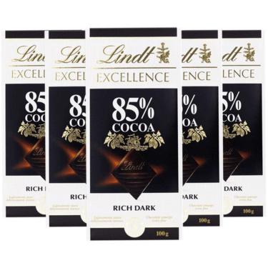 Imagem de Kit Com 5Un Chocolate Suiço Lindt Excellence 85% Dark 100G