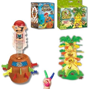 Imagem de Kit Jogo Barril Pula Pirata + Jogo Cada Macaco No Seu Galho