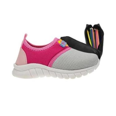 Imagem de Tênis Feminino Infantil Escolar Casual Esporte Tamanho 20 ao 27 Tênis Isabella™ e Estojo Escolar-Feminino