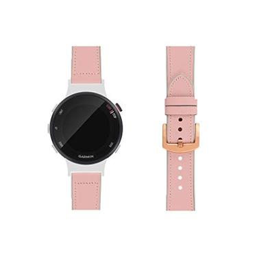 Imagem de Pulseira de couro e silicone compatível com Garmin Forerunner 45 e 45S (rosa)