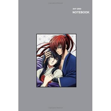 Imagem de Capa macia para caderno de esboços de grade pontilhada: Grade de bolinhas, 110 páginas, (15 x 22 cm) grande, capa de caderno especial Rurouni Kenshin Wandering Samurai