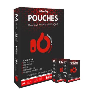 Imagem de Plastico Plastificação 300 Grafity 1 Cento A4, 1 Cento Rg E 1 Cento CPF 0,07mm 175 Micras