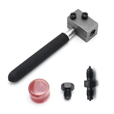 Imagem de Hoypeyfiy Kit de ferramentas de alargamento duplo com alça removível para tubo de freio de 3/40.6 cm alargador de 45 graus para reparo de linhas de freio de veículos