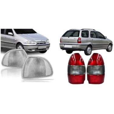 Imagem de Par Lanterna Traseira Palio Weekend 1997 1998 1999 2000 + Pisca Cristal