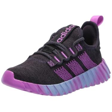 Imagem de adidas Tênis infantil Kaptir Flow, Aurora Preto/Roxo Burst/Blue Spark, 18
