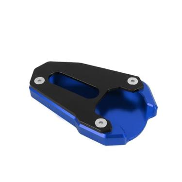 Imagem de CHIFUN Suporte extensor de suporte ampliador lateral placa de substituição para Suzuki SV650 SV650X SV650XA 2017-2023 almofada de pé de estacionamento lateral (azul)